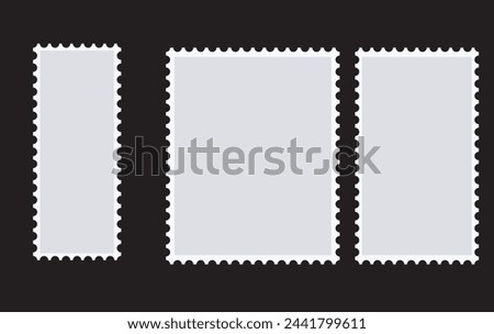 Blank postage stamp. Clean postage stamp template. Postage icon.