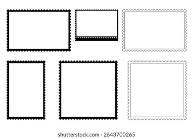 Blank Postage stamp frame set