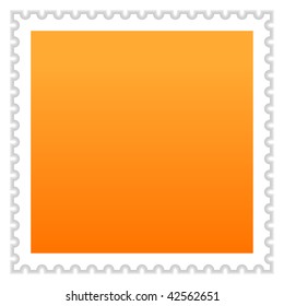 A blank postage stamp with shadow on a white background