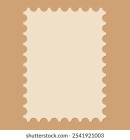 Blank postage stamp with shadow underneath. Vector illustration