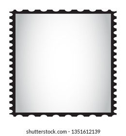Blank postage stamp template isolated on white background. Trendy postage stamp for label, sticker, app, post stamp and wallpaper. Creative art concept, vector illustration