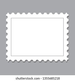 Blank Postage Stamp Template Isolated On Stock Vector (Royalty Free ...