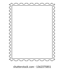 Blank postage stamp template isolated on white background. Trendy postage stamp for label, sticker, app, post stamp and wallpaper. Creative art concept, vector illustration