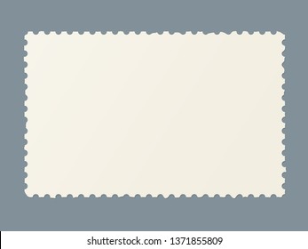 blank postage stamp. Template of ragged postmark for postcards and postal travel cards marking.