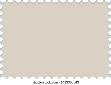 Blank Postage Stamp Template with Shadow. Vector Illustration.