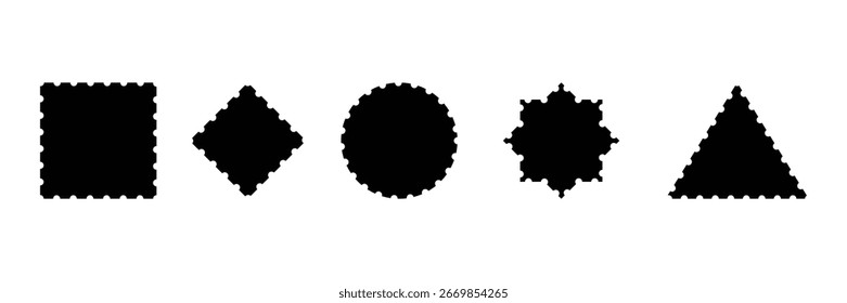 Blank Postage Stamp in Various Shapes.