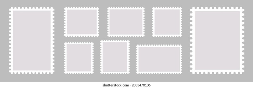 Blank Postage Stamps collection vector. Template of Blank Postage Stamps.

