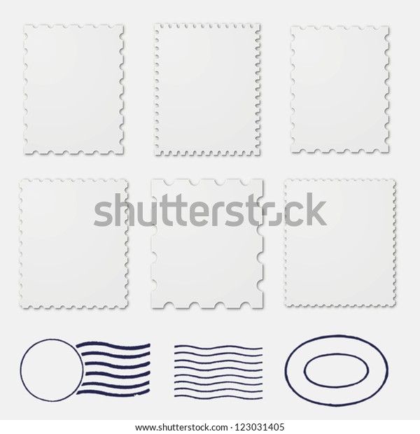 Blank postage stamps\
frames