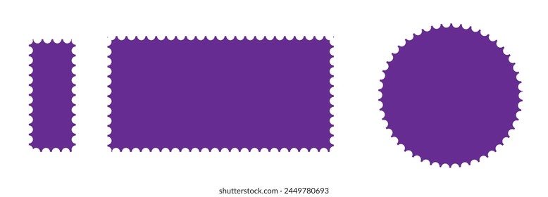 Blank Postage Stamps frames set - stock vector.