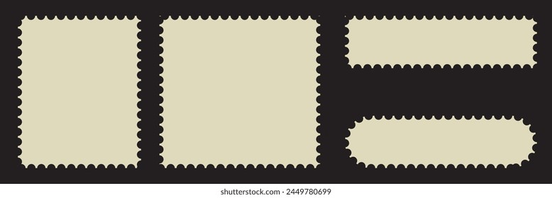 Blank Postage Stamps frames set - stock vector.