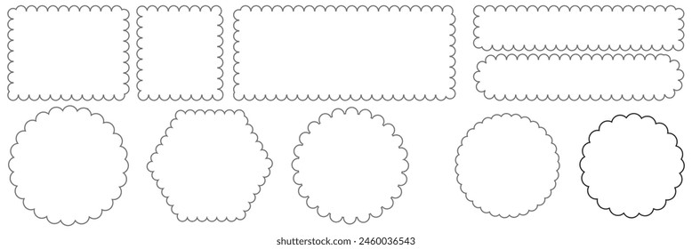 Conjunto de marcos de estampillas postales en blanco - Vector de stock.