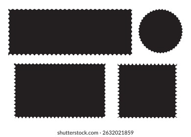 Blank Postage Stamps frames set - stock vector.