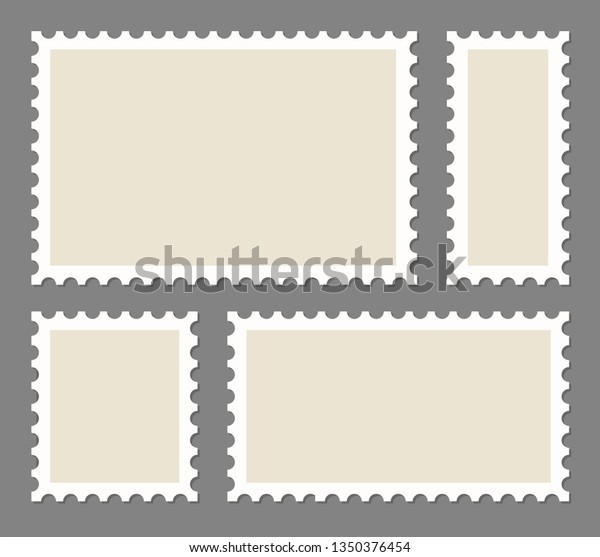 Blank Postage Stamps Frames Set Stock Stock Vector (Royalty Free ...