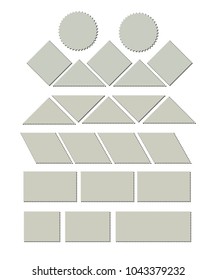 Blank postage stamps frames. vector templates .