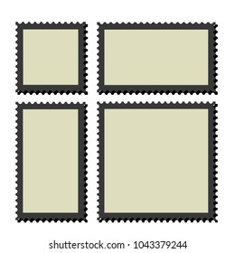 Blank postage stamps frames. vector templates .