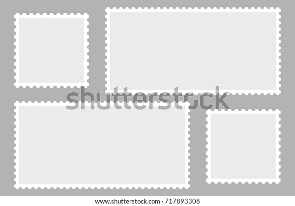 Blank Postage Stamps. Light Postage Stamps on gray\
background. EPS10