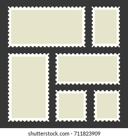 Blank postage stamps set 