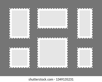 	
Blank Postage Stamps Set on Dark Background