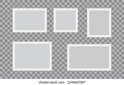 blank postage stamps set  vector