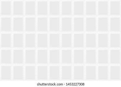 Blank postage stamps sheet. Seamless postal background
