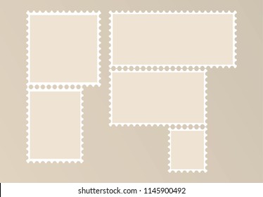 Blank Postage Stamps vector illustration on background 