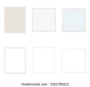 Blank postage stamps vector set.