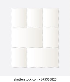 Blank postal stamp collection.illustration vector