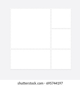 Blank postal stamp collection.illustration vector