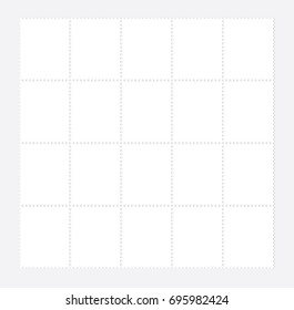 Blank postal stamp collection.illustration vector
