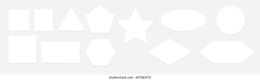 Blank postal stamp collection.illustration vector