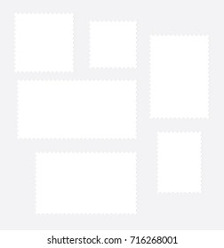 Blank postal stamp collection.illustration vector
