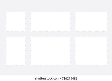 Blank postal stamp collection.illustration vector