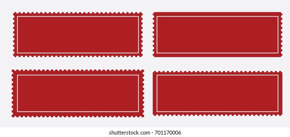 Blank postal stamp and label collection.illustration vector