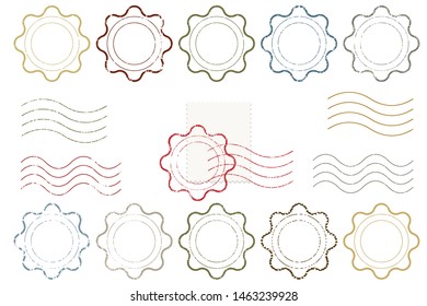 Blank postal stamps set.illustration vector