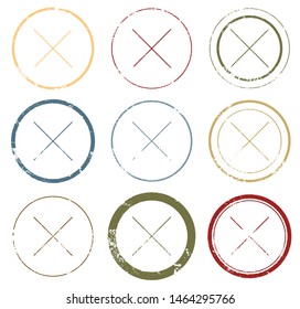 Blank postal stamps set.illustration vector
