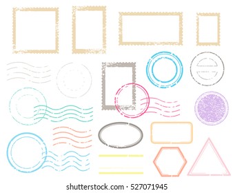 Blank postal stamps set.illustration vector