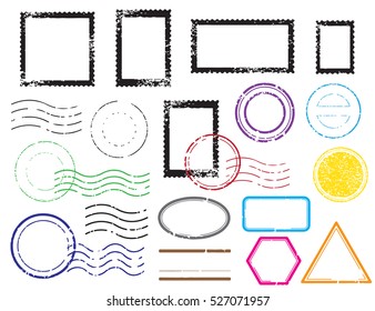 Blank postal stamps set.illustration vector