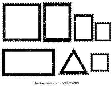 Blank postal stamps set.illustration vector