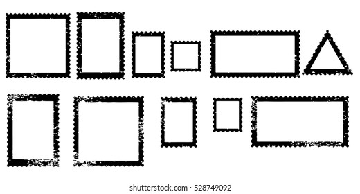 Blank postal stamps set.illustration vector