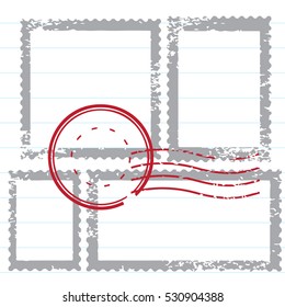 Blank postal stamps set.illustration vector