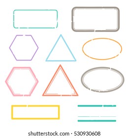 Blank postal stamps set.illustration vector