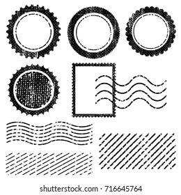 Blank postal stamps set.illustration vector