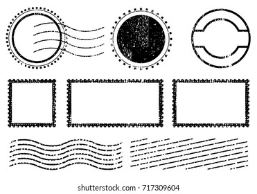 Blank postal stamps set.illustration vector