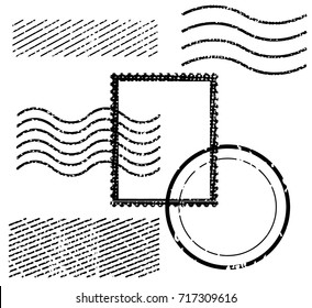 Blank postal stamps set.illustration vector