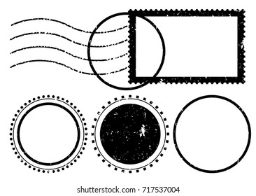 Blank postal stamps set.illustration vector
