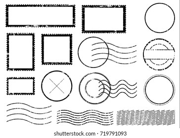 Blank postal stamps set.illustration vector