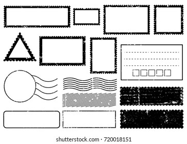 Blank postal stamps set.illustration vector