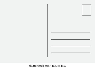 Blank postcard backside. Post card frame design