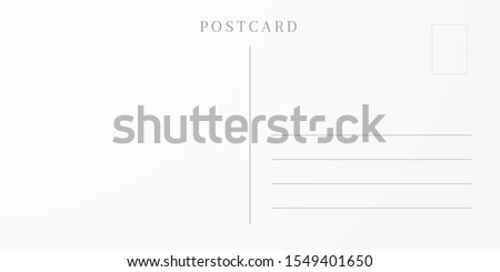 Blank postcard backside. Template of an empty travel card
