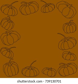 blank postcard with pumpkins, for Halloween
